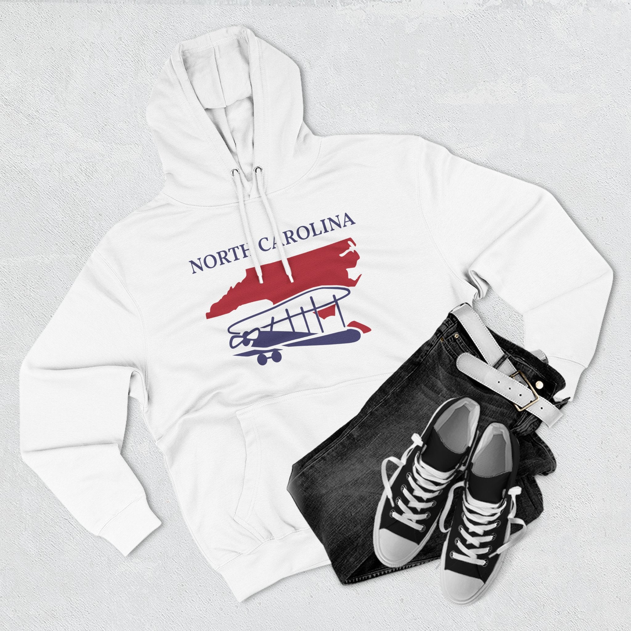 North Carolina Pride Unisex White Hoodie for Winter Glamour